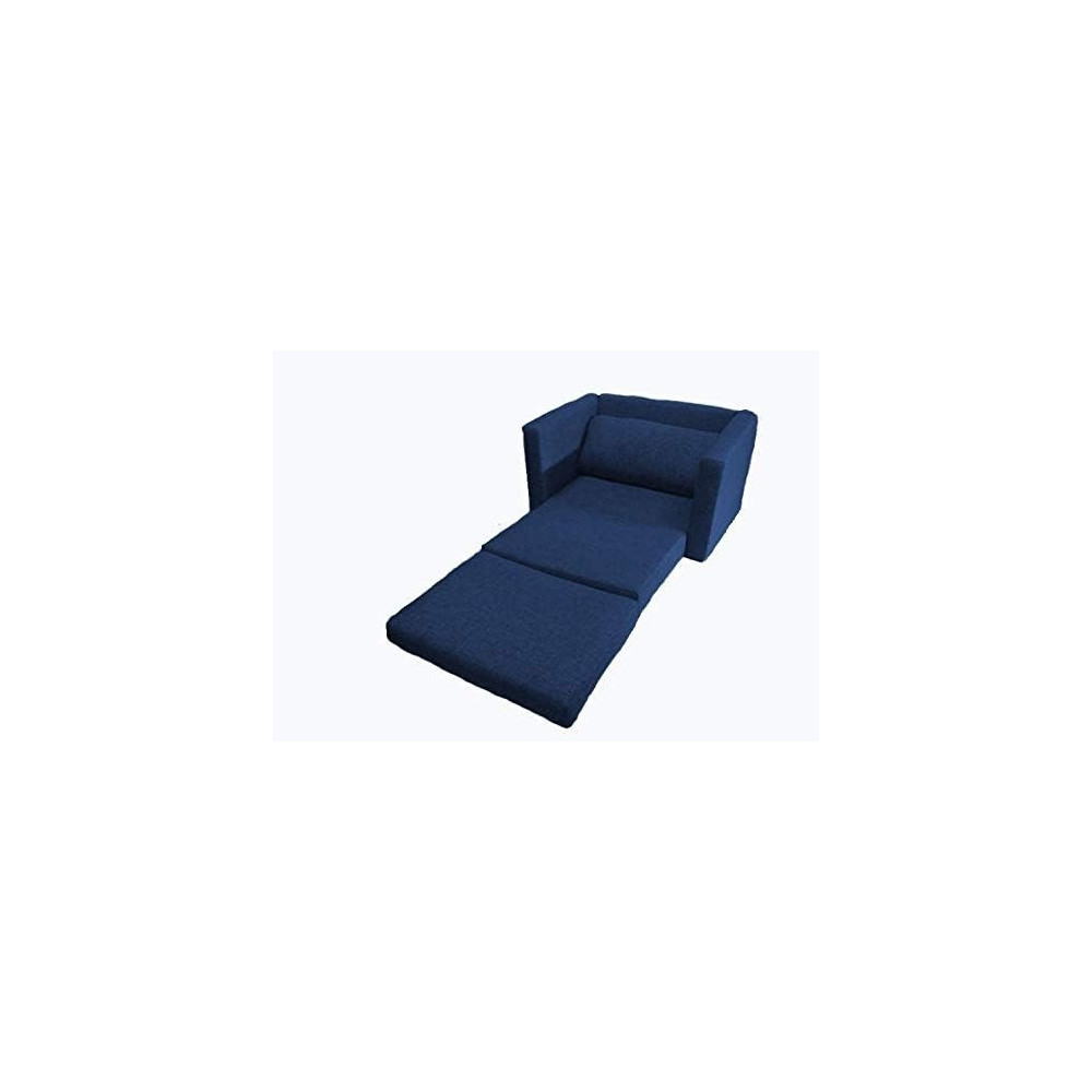Raj Furniture Black Stallion Zetta Two Seater Sofa, Folding Bed, Floor Bed, 90 x 190Cm, Blue