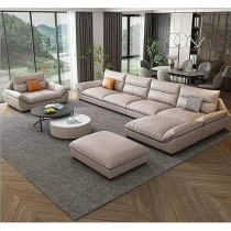 Raj Furniture Multifunction Wooden Frame Sofa Set, Cream Colour