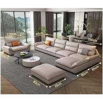Raj Furniture Multifunction Wooden Frame Sofa Set, Cream Colour