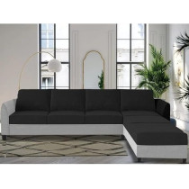 Raj Furniture Luxury 6 Seater L Shape Sofa For Living Room, Black And Grey