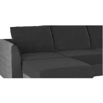Raj Furniture Luxury 6 Seater L Shape Sofa For Living Room, Black And Grey