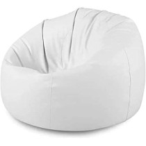 Aark Faux Leather Bean Bag, White, Medium