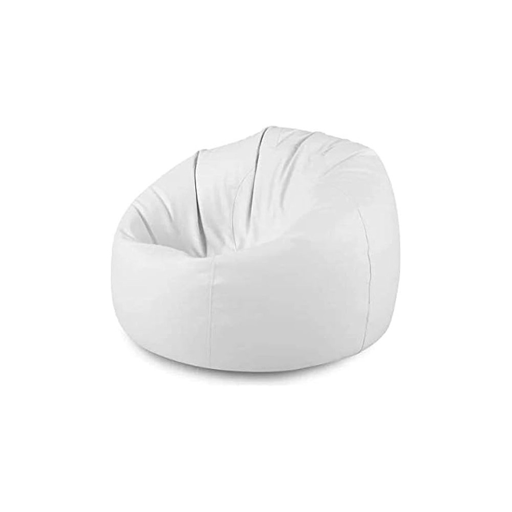 Aark Faux Leather Bean Bag, White, Medium