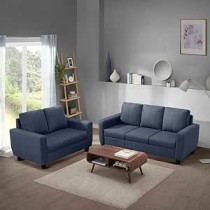 Raj Furniture Modern Fabric Sofa, 3 Plus 2 Seater, Ocean Blue