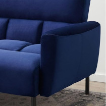 Raj Furniture Three Seater Wooden Sofa Cum Bed For Living Room, Blue