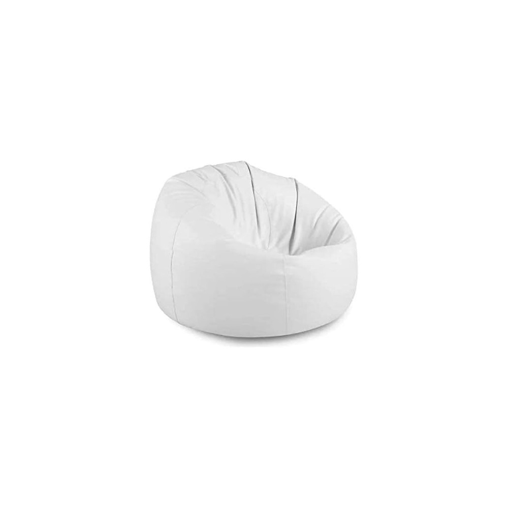 Ripple Furniture Bean Bag Soft And Comfortable Lounger Chair Living Room Furniture And Outdoor Furniture, Pu Leather, White