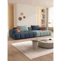 Raj Furniture Modern Living Room Sofa Woobly Design, Dark Blue And Lime