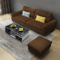 Raj Furniture Francis 3 Seater Sofa For Living Room, Brown Fabric