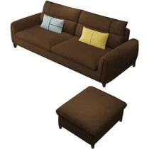 Raj Furniture Francis 3 Seater Sofa For Living Room, Brown Fabric