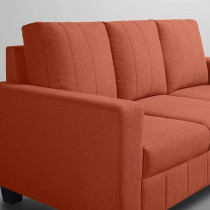 Raj Furniture Modern Fabric Sofa, 3 Plus 1 Plus 1 Seater, Ember Orange