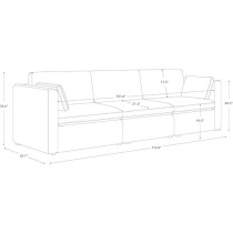 Raj Furniture Ripple Furniture Mordern Designn New Elegant Three-Seater Sofa, Orange