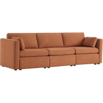 Raj Furniture Ripple Furniture Mordern Designn New Elegant Three-Seater Sofa, Orange