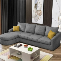 Ripple Furniture Sumptuous Serenity: The Round Lounger L-Shape 6 Seater Sofa Set For Your Living Room (Lhs), Grey