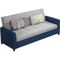 Raj Furniture Luxury 3 Seater Sofa For Living Room In Premium Velvet Fabric, Blue Grey