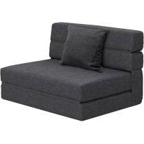 Anoner Fold Sofa Bed Couch Memory Foam With Pillow Futon Sleeper Chair Guest Bed And Fold Out Couch, Washable Cover Twin Size, Dark Gray