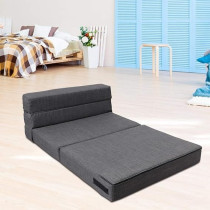 Anoner Fold Sofa Bed Couch Memory Foam With Pillow Futon Sleeper Chair Guest Bed And Fold Out Couch, Washable Cover Twin Size, Dark Gray