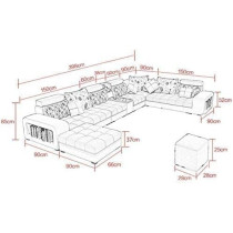 Raj Furniture Living Room Sofa, Fashion Fabric Sofa, Combination Set, Cafe Hotel Furniture, Simple Leisure Sofa