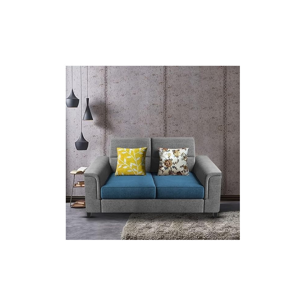 Raj Furniture 2 Seater Sofa Set For Living Room, Turquise Grey