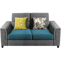 Raj Furniture 2 Seater Sofa Set For Living Room, Turquise Grey