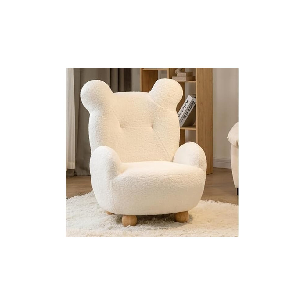 Ripple Furniture Kids Adorable Cartoon Bear Sofa Chair A Cozy And Cute Seating Solution, White