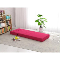 Xinqing-Lazy Sofa Fabric Sofa Lazy Sofa Bed Folding Sofa Bedroom Bay Window Comfortable Tatami Removable And Washable Thick, 150 x 70 x 15Cm, Rose Red