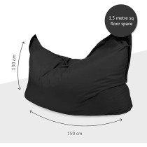 Beautiful Beanbags Big Brother Beanbags X-L Funky Bean Bags, Great For Indoors Or Outdoors, Black