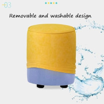 Hyxi-Stool Poppins Home Round Footstool Soft Velevt Ottoman Foot Stool Makeup Dressing Stool Sofa Change Shoes Low Stool Removable And Washable Cover Max Load 60Kg, 2 Sizes