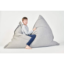 Room And Bloom Bag Only, No Filling New Model Super Bean Bags, 6Ft x 4.5Ft, Beautiful Faux Linen Fabric Giant Bean Bag Chair For Adults For Kids For The Whole Family Large Chairs Bags Big, Large Xl, Grey