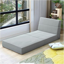 Xinqing-Lazy Sofa Fabric Sofa Lazy Sofa Bed Folding Sofa Bedroom Bay Window Comfortable Tatami Removable And Washable Thick, 150 x 70 x 15Cm, Light Gray
