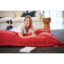 Room And Bloom Bag Only, No Filling New Model Super Bean Bags, 6Ft x 4.5Ft, Beautiful Faux Linen Fabric Giant Bean Bag Chair For Adults For Kids For The Whole Family Large Chairs Bags Big, Large Xl, Red
