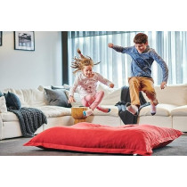 Room And Bloom Bag Only, No Filling New Model Super Bean Bags, 6Ft x 4.5Ft, Beautiful Faux Linen Fabric Giant Bean Bag Chair For Adults For Kids For The Whole Family Large Chairs Bags Big, Large Xl, Red