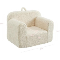 Ulax Furniture Kids Armchair Toddler Couch Baby Sofa Chair With Sherpa Fabric For Boys And Girls, Beige