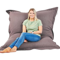 Room And Bloom Bag Only, No Filling New Model Super Bean Bags, 6Ft x 4.5Ft, Beautiful Faux Linen Fabric Giant Bean Bag Chair For Adults For Kids For The Whole Family Large Chairs Bags Big, Large Xl, Grey/Purple