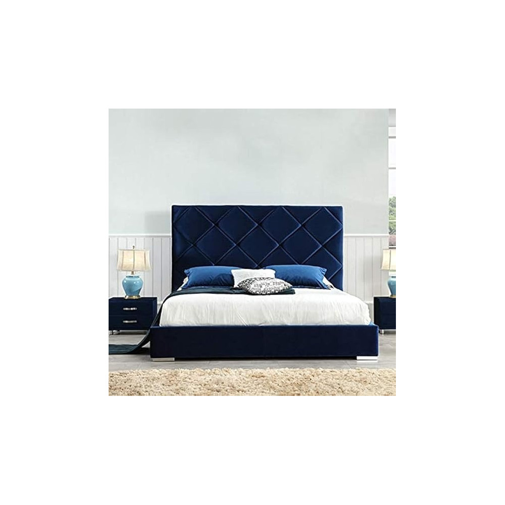 Avon Furniture Factory (LLC) Chic C46 Velvet Fabric Canton European Upholstered Bed, King Size