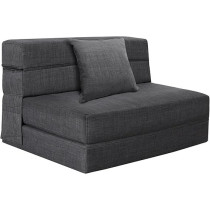 Nigoone Convertible Sleeper Chair Bed With Pillow Memory Foam Fold Sofa Bed Couch Futon Lazy For Living Room/Home Office/Guest Beds/Apartment/Upstairs Loft, Twin Size, Dark Gray
