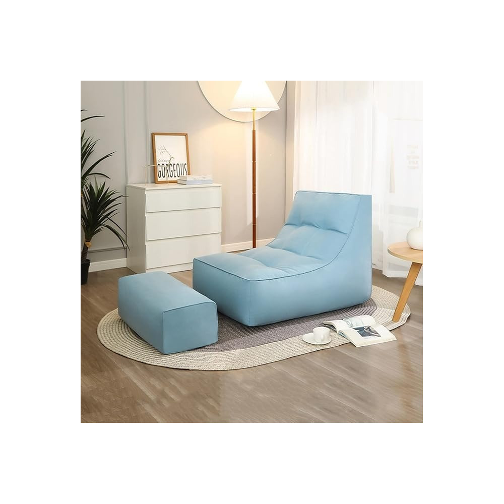 Hwoek Sofa Lazy Sack, Lazy Lounger Tatami Lounger Seat Bean Bag Cover Soft Beanbag Chair Ultra Soft Bean Bags Chairs (No Filler) For Adult Teen Children, Sky Blue