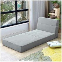 Raj Furniture Fabric Sofa Lazy Sofa Bed Folding Sofa Bedroom Bay Window Comfortable Tatami Removable And Washable Thick, 150 x 70 x 15Cm, Light Gray