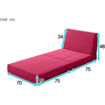 Noyydh Fabric Sofa Lazy Sofa Bed Folding Sofa Bedroom Bay Window Comfortable Tatami Removable And Washable Thick, 150 x 70 x 15Cm, Rose Red