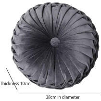 Melag Chair Seat Pads 6Pack Velvet Round Throw Pillow Handmade Round Pleated Floor Pillow Filled Cushionsâ€š Pumpkin Chair Cushion Couch Floor Filled Cushion For Home Sofa Chair Bed Car Decor, Diameter 38 x 10Cm, Dark Blue