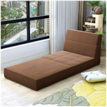 Raj Furniture Fabric Sofa Lazy Sofa Bed Folding Sofa Bedroom Bay Window Comfortable Tatami Removable And Washable Thick, 150 x 70 x 15Cm, Brown