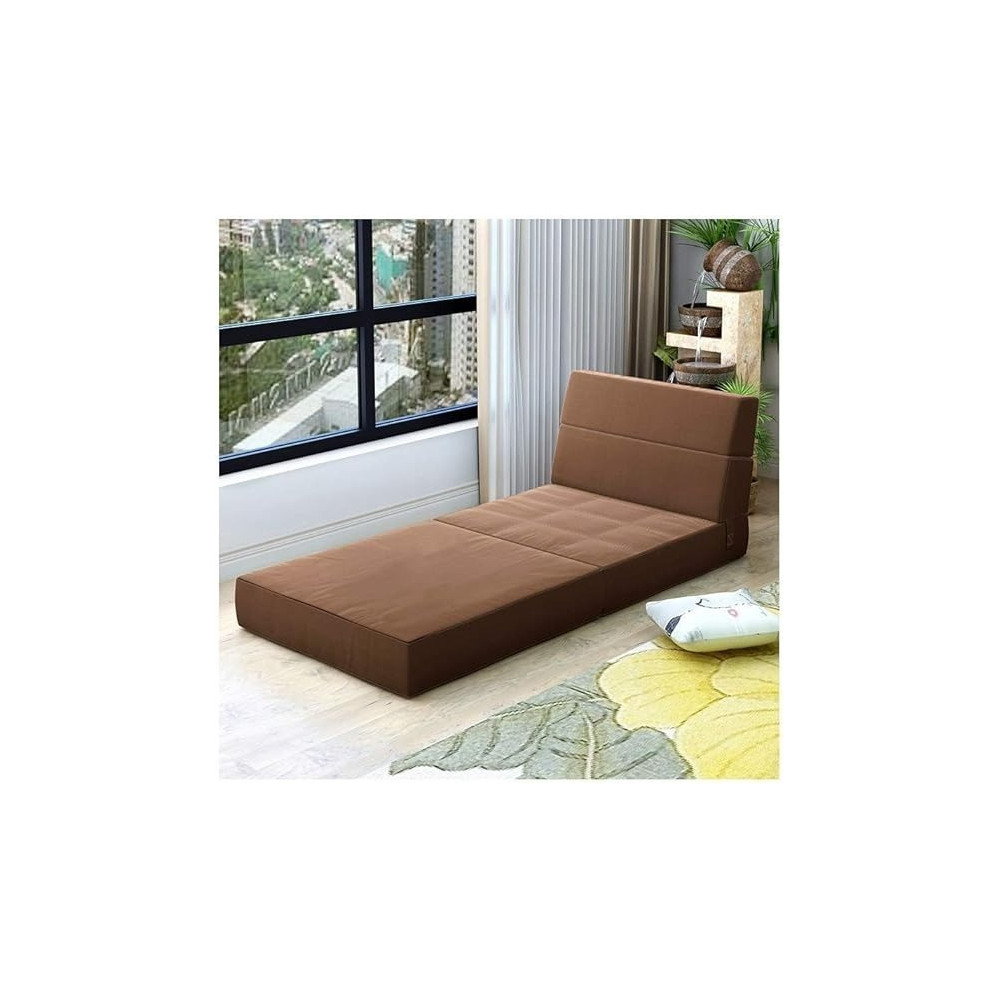 Raj Furniture Fabric Sofa Lazy Sofa Bed Folding Sofa Bedroom Bay Window Comfortable Tatami Removable And Washable Thick, 150 x 70 x 15Cm, Brown