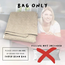 Room And Bloom Bag Only, No Filling New Model Super Bean Bags (6Ft x 4.5Ft) Beautiful Faux Linen Fabric Giant Bean Bag Chair For Adults For Kids For The Whole Family Large Chairs Bags Big Large Xl, Tan