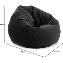 Coolbaby Bean Bag Soft And Comfortable Lounger Chair Living Room Furniture And Outdoor Furniture, Black