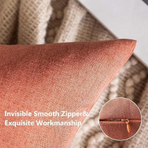 Miulee Pack Of 2 Decorative Outdoor Solid Waterproof Throw Pillow Covers Linen Garden Farmhouse Cushion Cases For Patio Tent Balcony Couch Sofa, 20 x 20 Inch, Coral Red