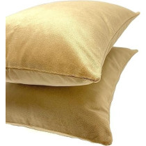 D And D Collection, Decorative Velvet Throw Pillow Cover Square Cushion Cover Set Of 2, Silky And Soft Textured, Premium Quality Sofa Upholstery Fabric (2 Pcs), 43 x 43Cm, Khaki Green