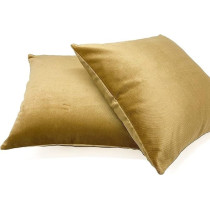 D And D Collection, Decorative Velvet Throw Pillow Cover Square Cushion Cover Set Of 2, Silky And Soft Textured, Premium Quality Sofa Upholstery Fabric (2 Pcs), 43 x 43Cm, Khaki Green
