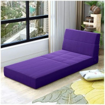 Raj Furniture Fabric Sofa Lazy Sofa Bed Folding Sofa Bedroom Bay Window Comfortable Tatami Removable And Washable Thick, 150 x 70 x 15Cm, Violet