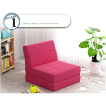 Raj Furniture Fabric Sofa Lazy Sofa Bed Folding Sofa Bedroom Bay Window Comfortable Tatami Removable And Washable Thick, 150 x 70 x 15Cm, Violet