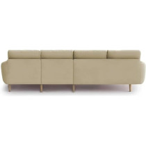 Raj Furniture Luxury 6 Seater L Shape Sofa Set For Living Room In Premium Fabric, LHS, Cream