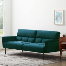 Raj Furniture Three Seater Wooden Sofa Cum Bed For Living Room, Green